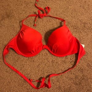 Red cupped bikini top